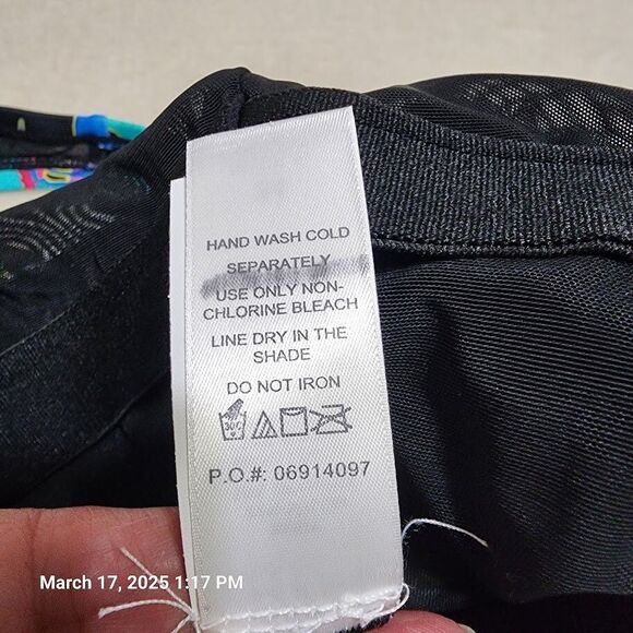 Swimsuits For All One Piece Swim Dress Sz 34 Black Floral Shelf Bra Swim Skirt - Picture 10 of 12